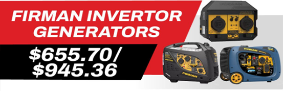 Firman Inverter Generators - $655.70 / $945.36